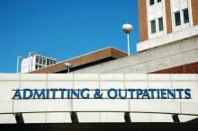 Admitting & Outpatients sign