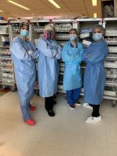 Dr. Arghavan Salles and her colleagues in a hospital in Brooklyn, NY.