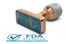 A stamp saying &quot;FDA approved.&quot;