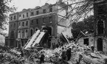The aftermath of a German bombing raid on London in the first days of the Blitz, Sept. 9, 1940.