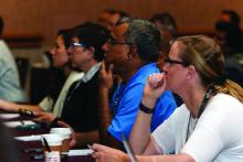 Attendees packed a pre-course session on perioperative medicine.