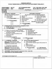 The chart used by Carilion Medical Center to assess patients for VTE. The chart is included in the patient’s medical chart and leads nursing staff through simple questions to determine whether or not the patient should receive VTE prophylaxis.