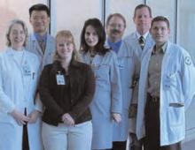 DMH staff from left to right: Elaine Rynders, PA-C; David J. Yu, MD, FACP; Jennifer Augenbaugh; Nicoleta Speil, MD; Larry Holder, MD,FACP; James Neviackas, MD; and David Gose, PA-C