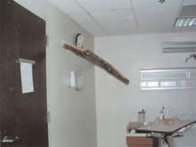 A piece of wood was thrust through a wall at Sumter Regional Hospital during the March 1 tornado.