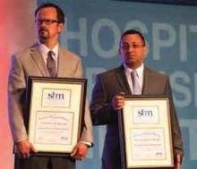 Thomas McIlraith (left) and Sameh Naseib received the first  SHM Leadership Certificates.