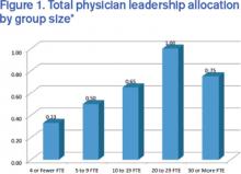 Figure 1. Total physician leadership allocation by group size*