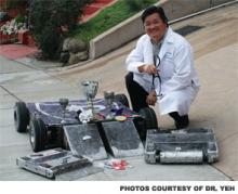 Jim Yeh, DO, and a few of the robots he’s built – and won competitions with. 